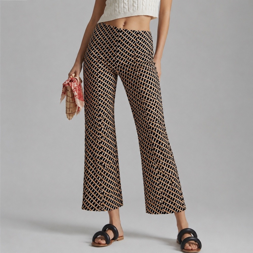 MAEVE x ANTHROPOLOGIE The Margot Kick Flare Cropped Pull On Pants